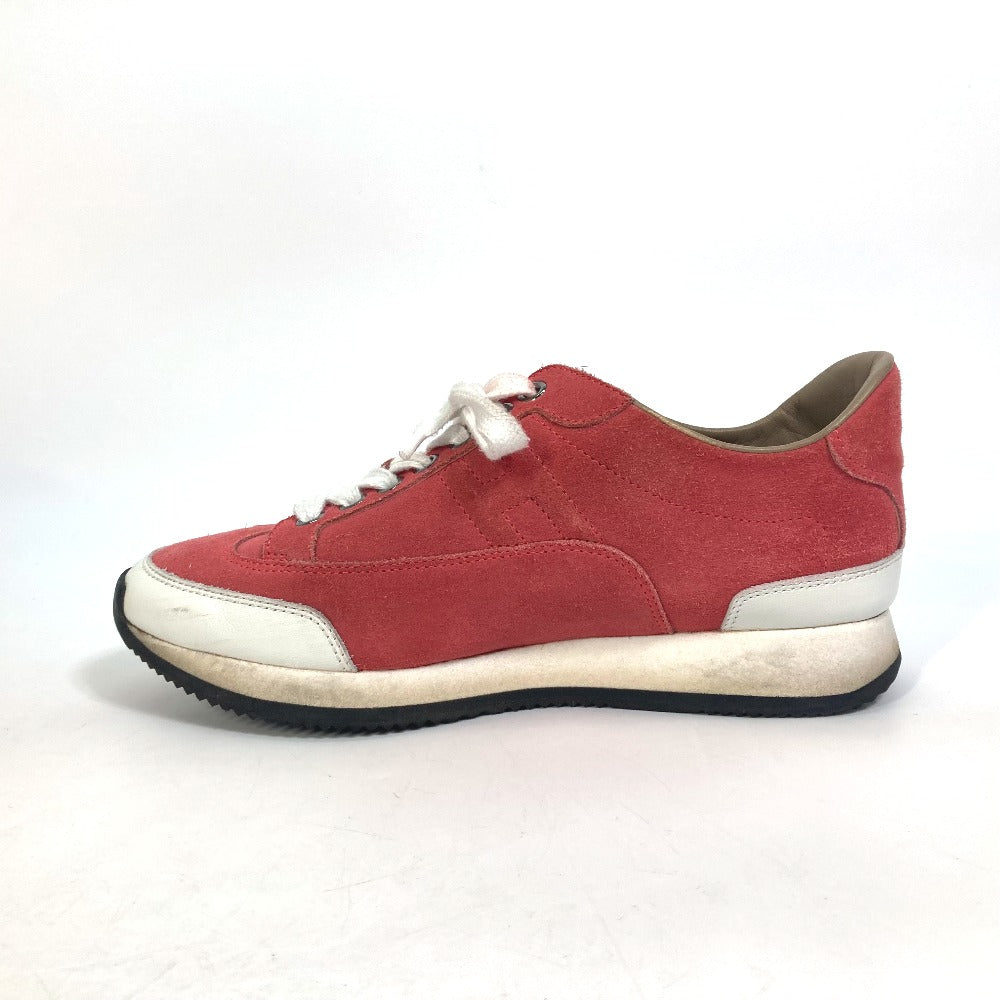HERMES sneakers suede crimson quick shoes Women 36  d