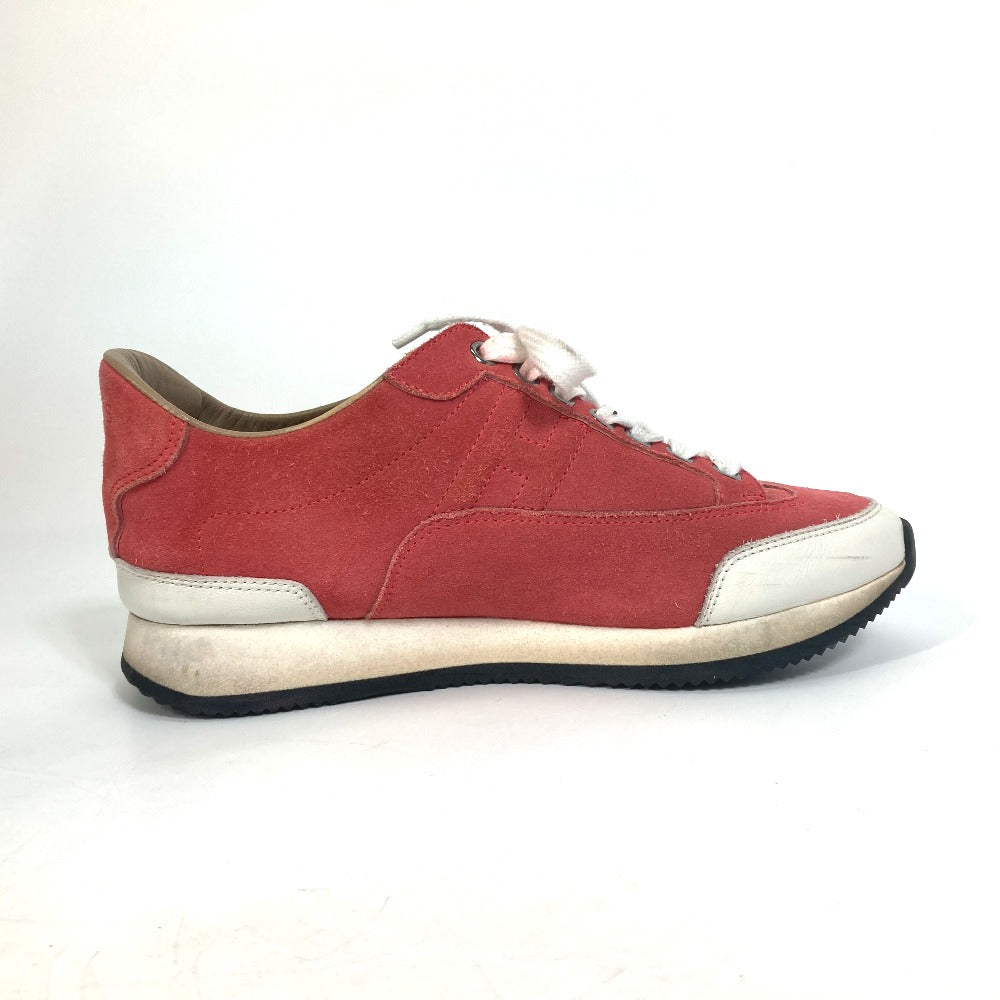 HERMES sneakers suede crimson quick shoes Women 36  d