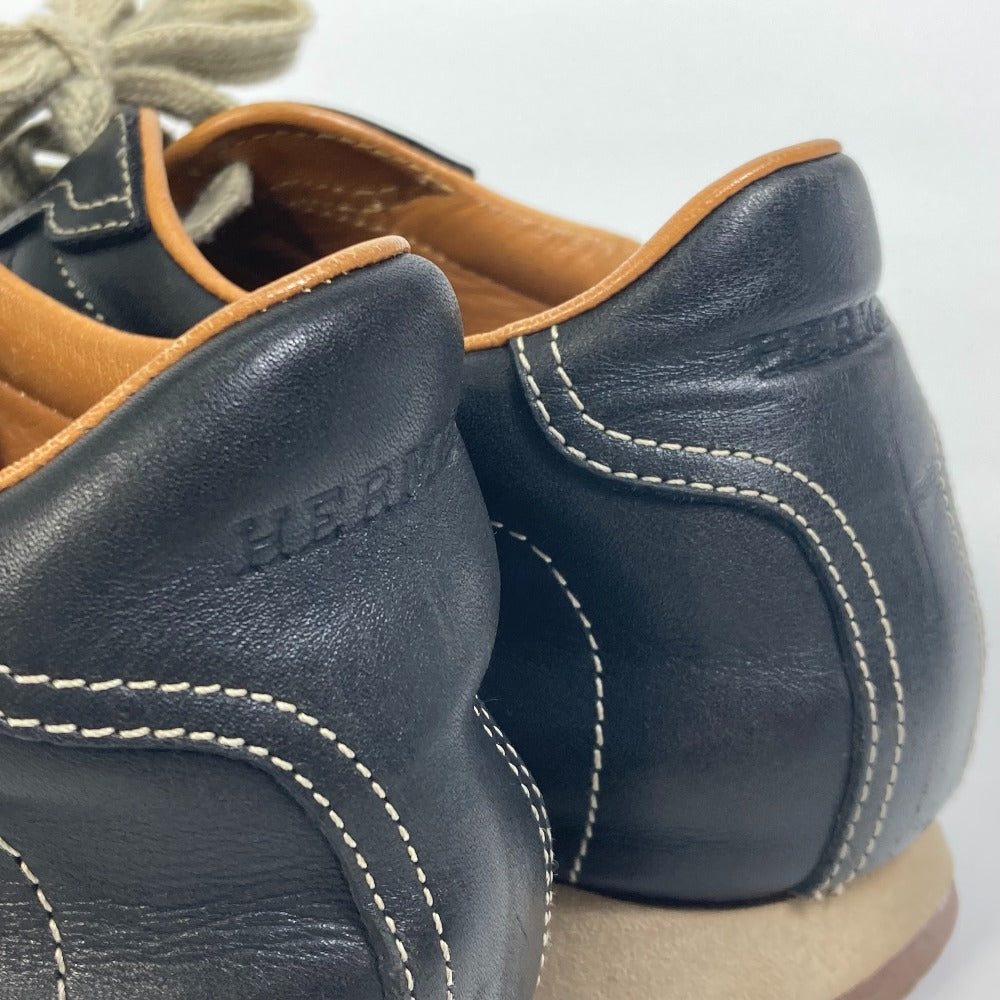 HERMES sneakers leather black H logo quick Women 37  d