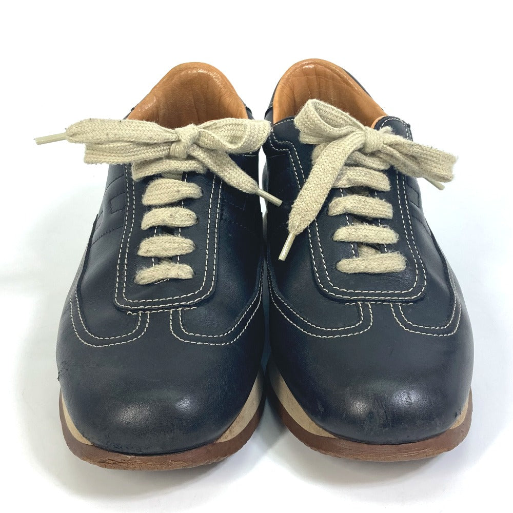 HERMES sneakers leather black H logo quick Women 37  d