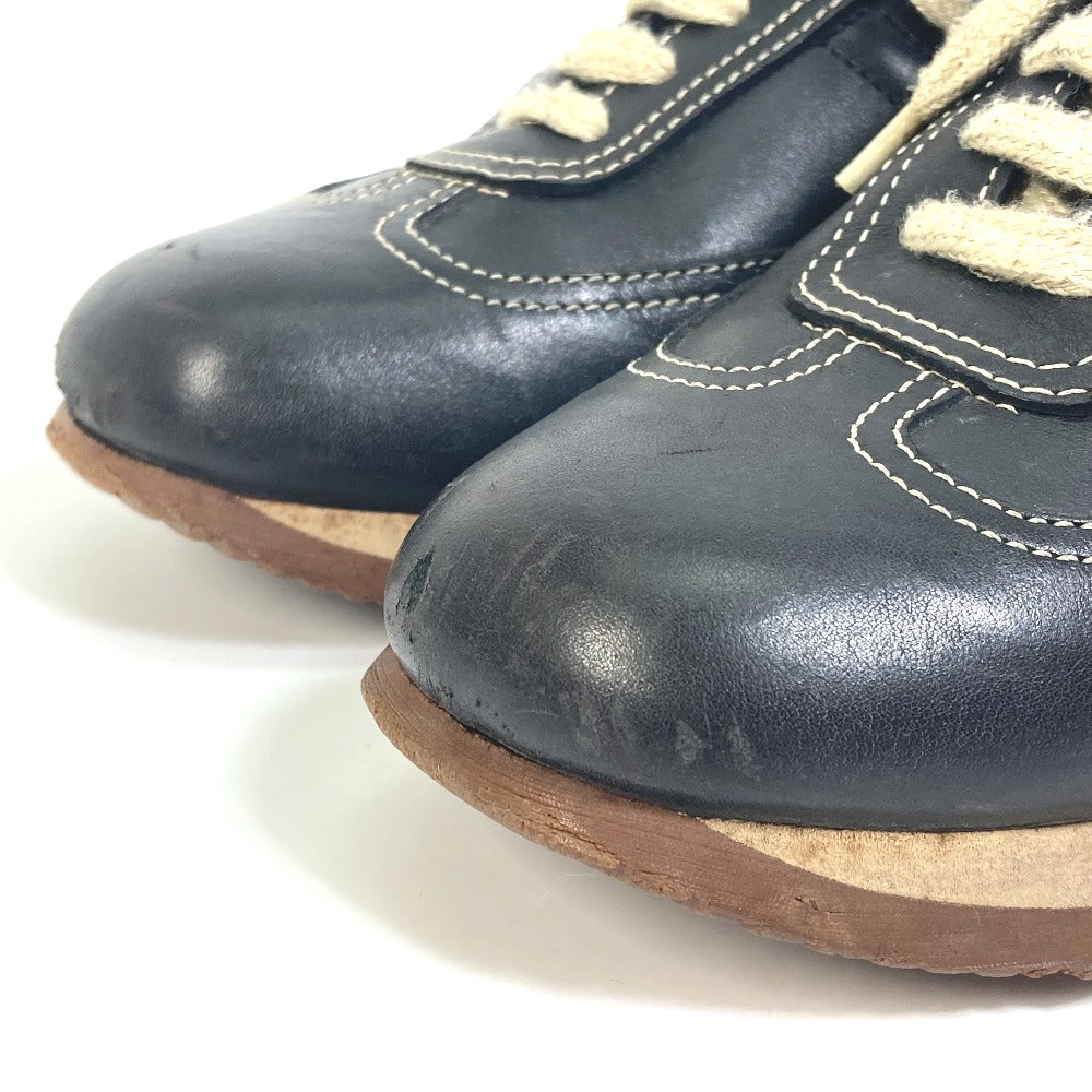 HERMES sneakers leather black H logo quick Women 37  d