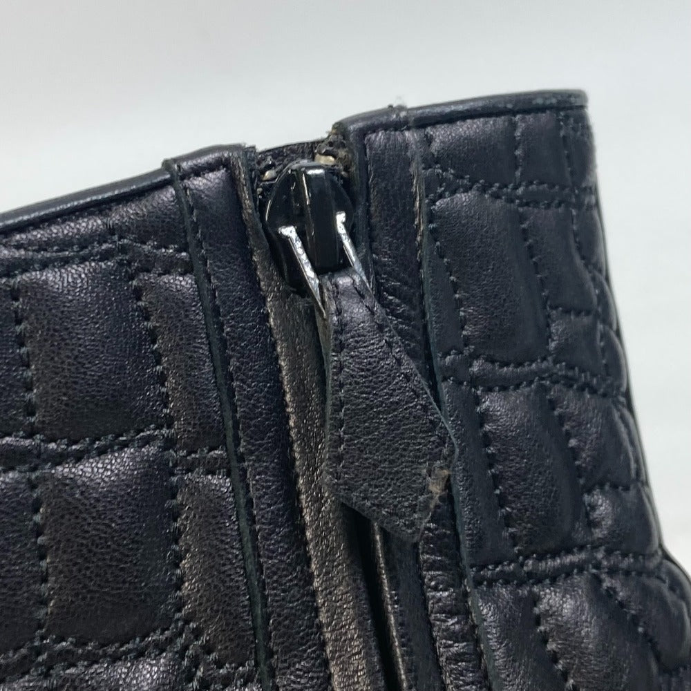 HERMES boots leather black quilting Women 37  d