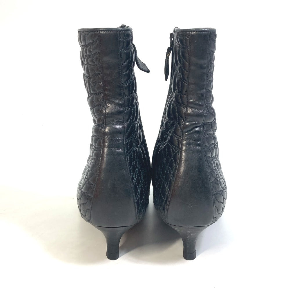 HERMES boots leather black quilting Women 37  d