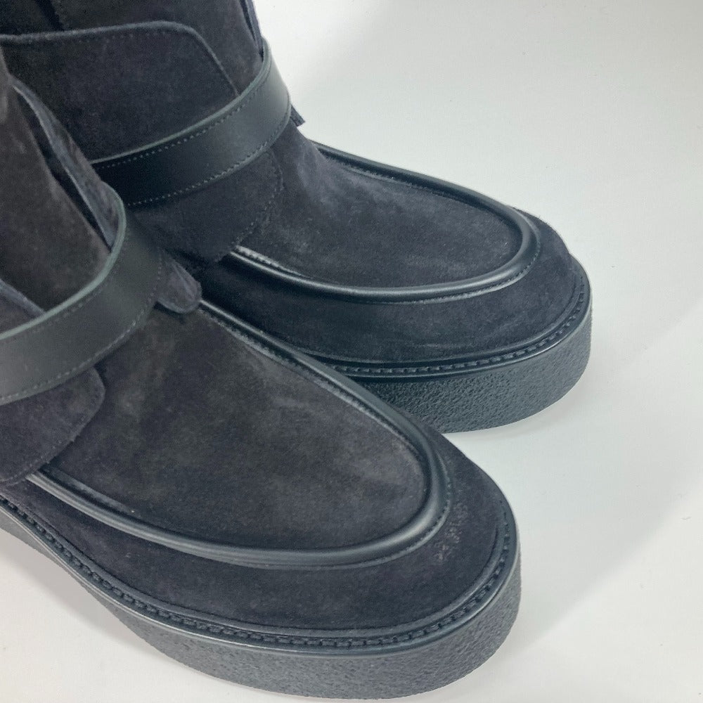 HERMES boots H232029Z Mouton, Suede black short boots Emisfer Women 38.5  d