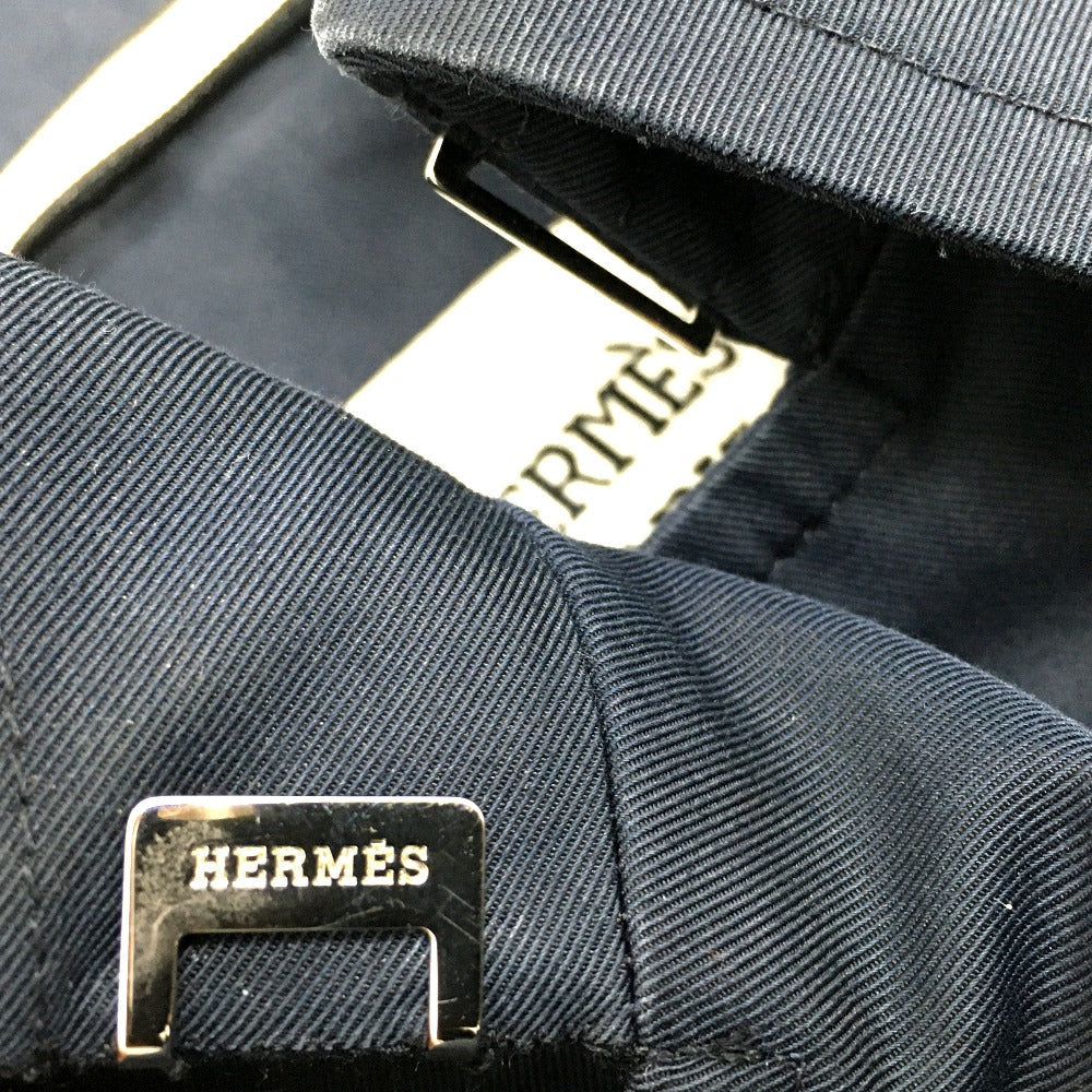 HERMES trench coat cotton Navy With belt Thin spring coat Women 34  d
