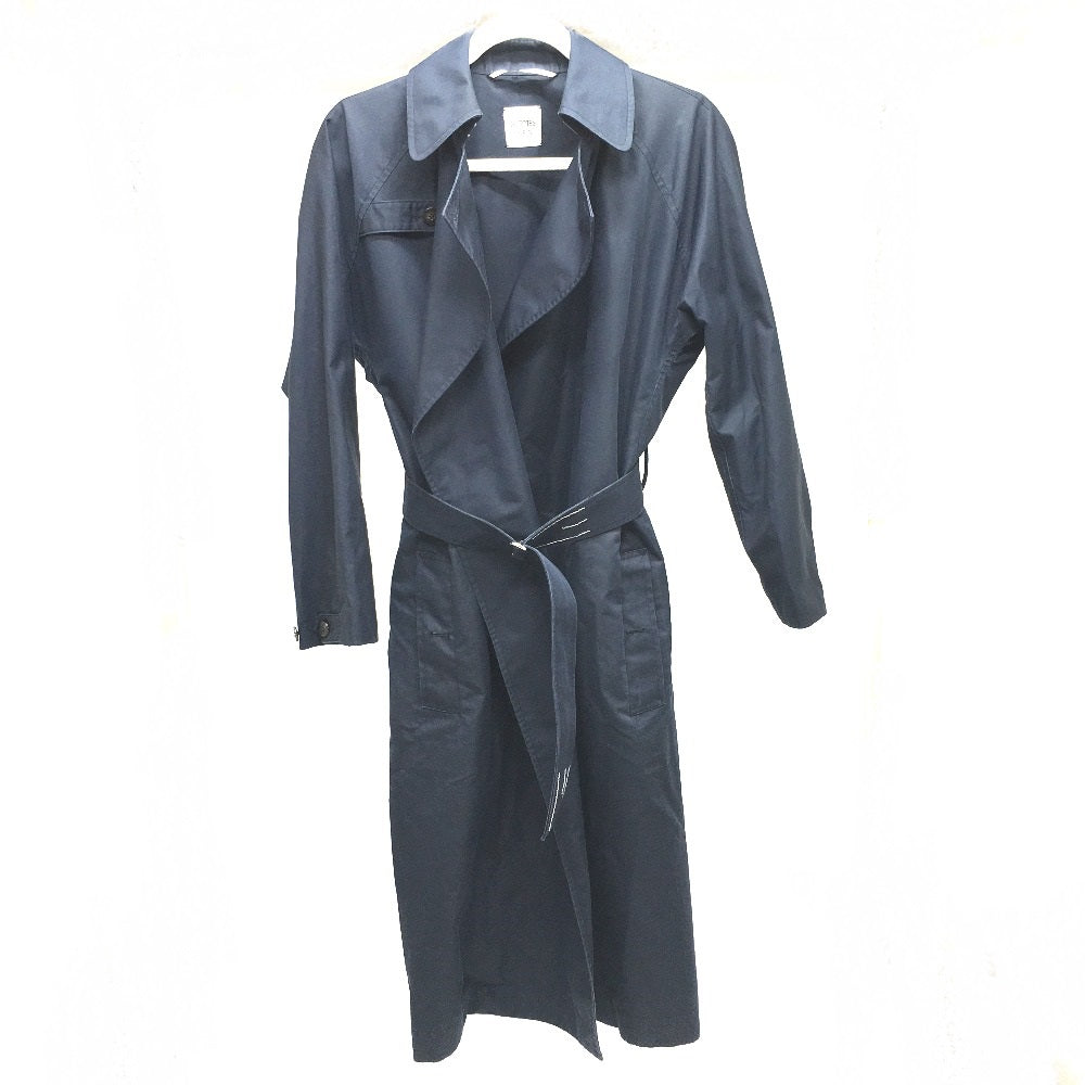 HERMES trench coat cotton Navy With belt Thin spring coat Women 34  d