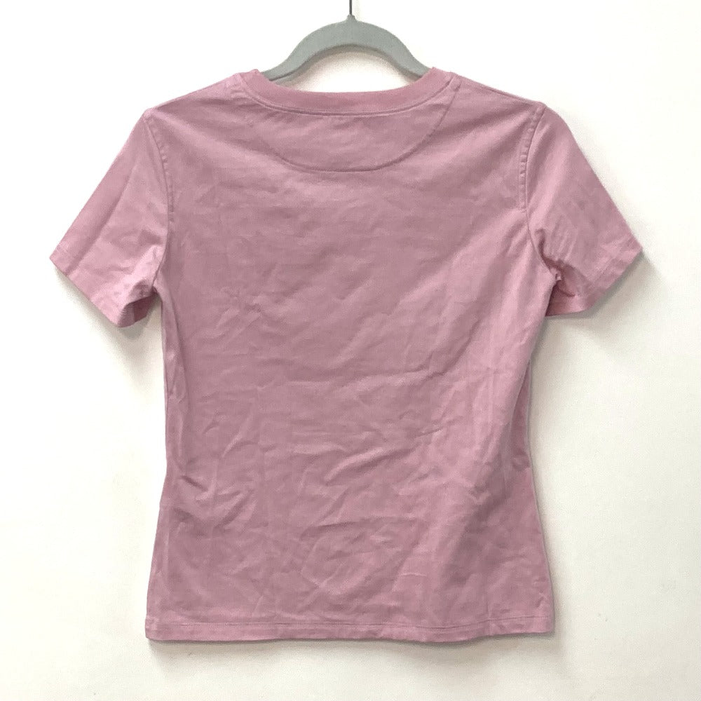 HERMES Short sleeve T-shirt cotton pink 22Stainless Steel cartouche Women 36  d