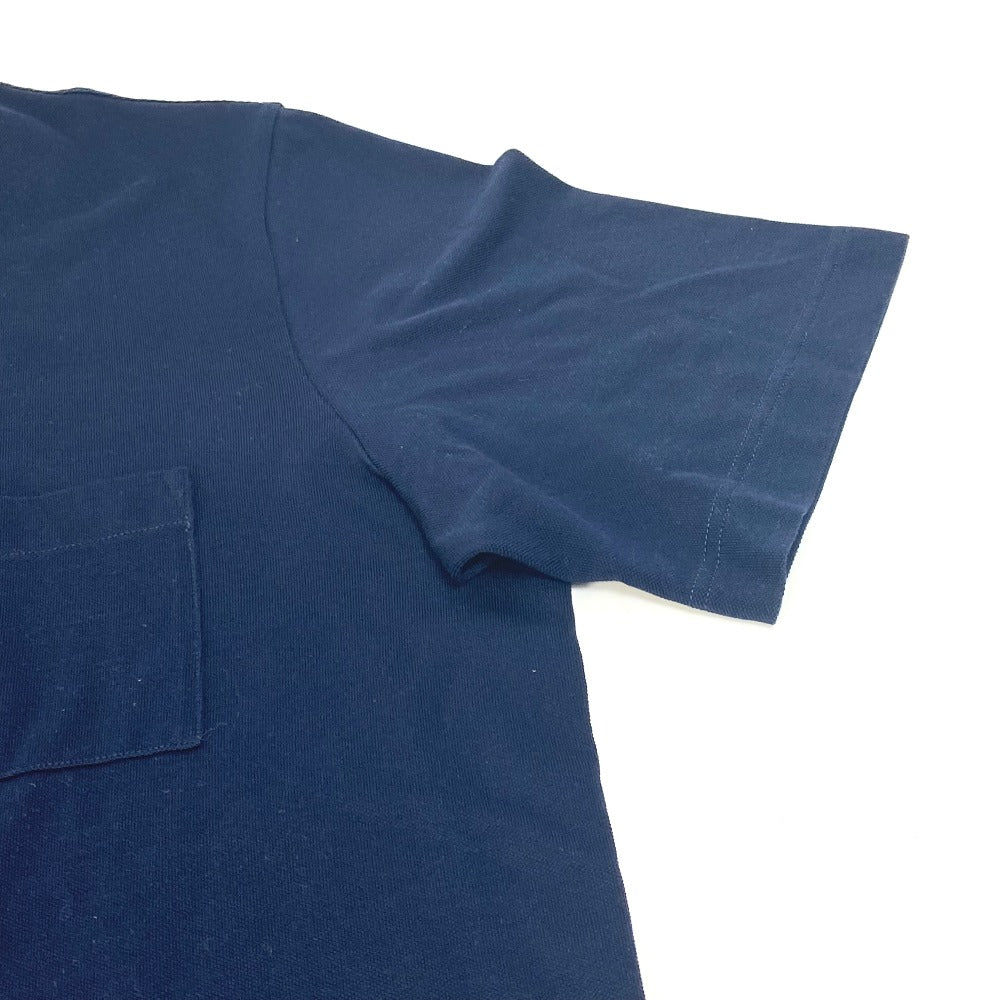 HERMES Short sleeve T-shirt cotton Navy Tops Apparel H embroidery mens XXL  d