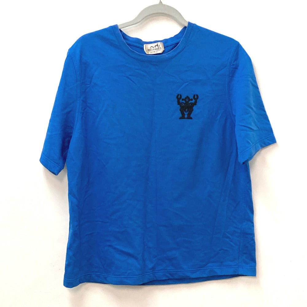 HERMES Short sleeve T-shirt cotton blue Hello Mr. Falier Patch mens M  d