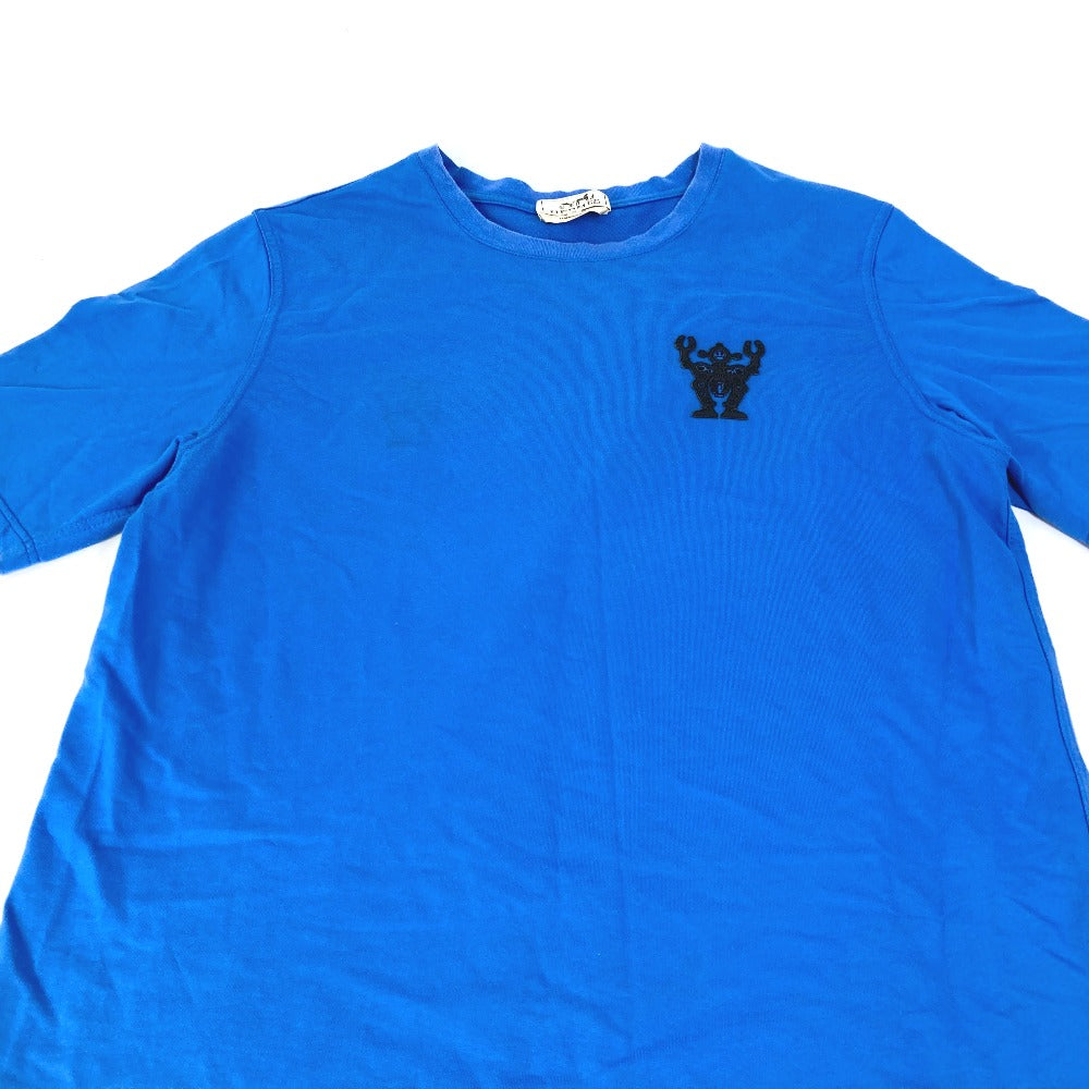 HERMES Short sleeve T-shirt cotton blue Hello Mr. Falier Patch mens M  d