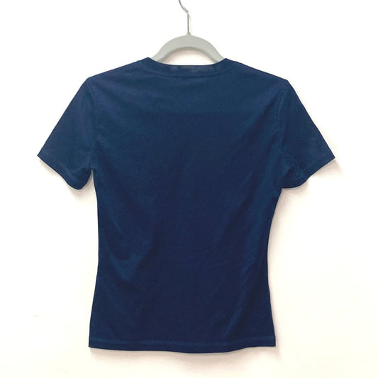HERMES Short sleeve T-shirt cotton Navy leopard leopard leopard Jungle Love logo Women 34  d