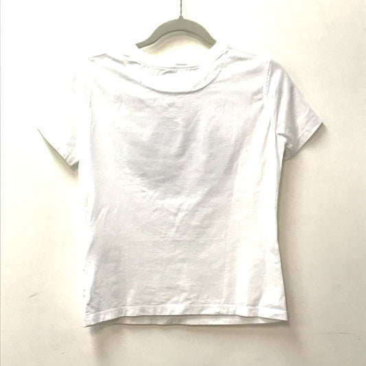 HERMES Short sleeve T-shirt cotton white logo Microcartouche Women 38  d