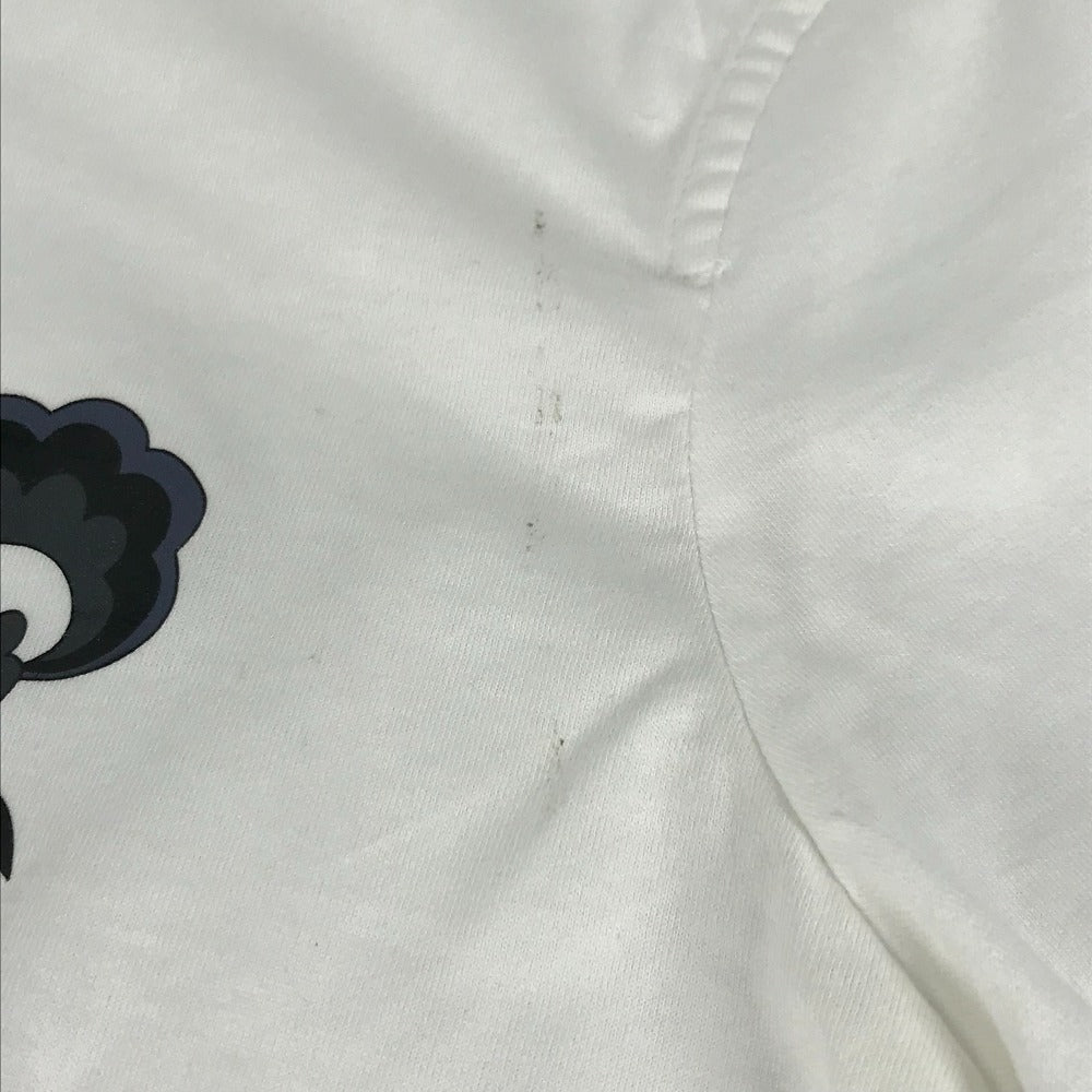 HERMES Short sleeve T-shirt cotton white logo Microcartouche Women 38  d