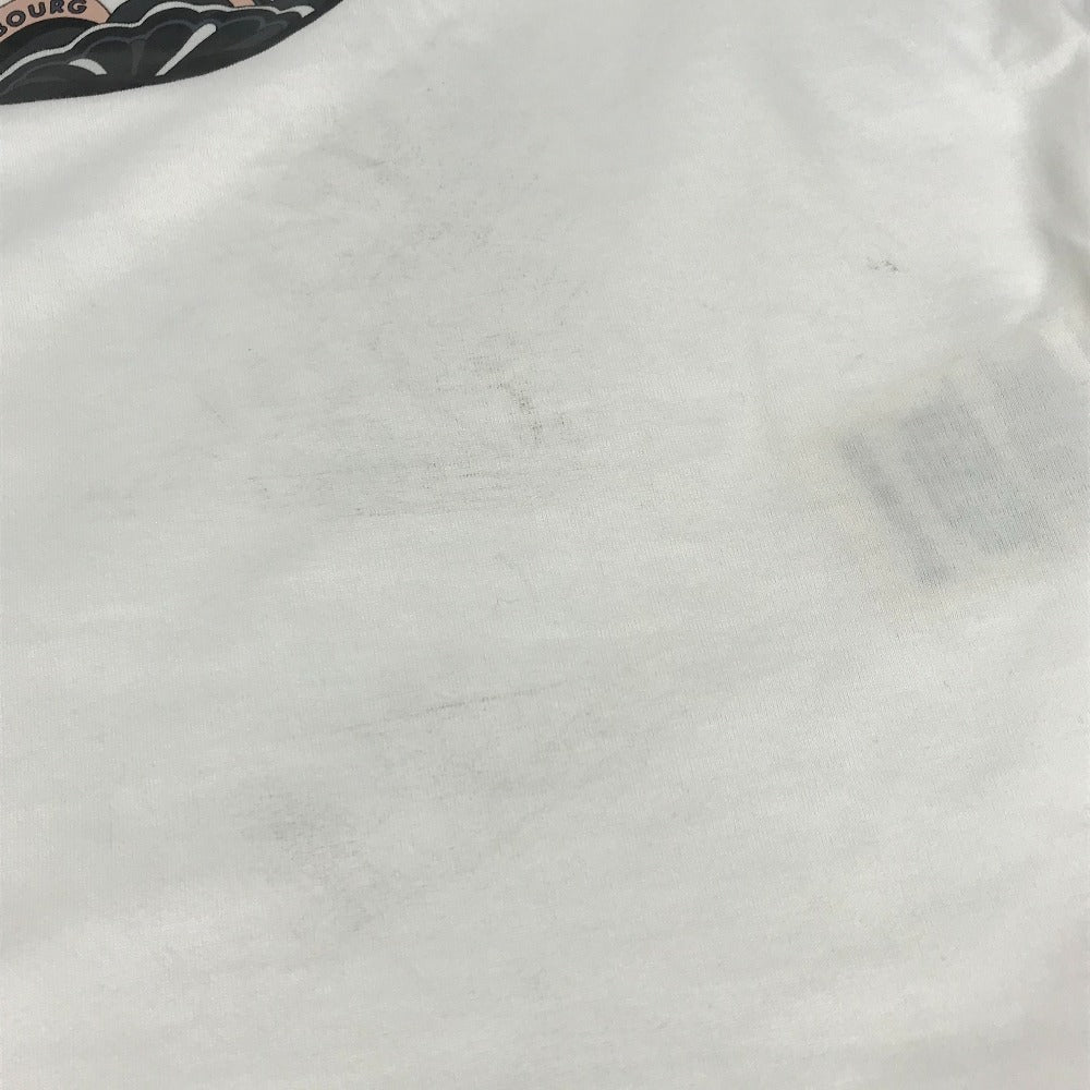 HERMES Short sleeve T-shirt cotton white logo Microcartouche Women 38  d