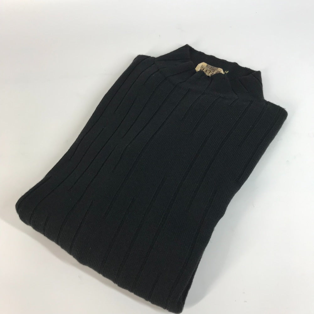 HERMES sweater Wool, Silk, Cashmere black Turtleneck Long Sleeve Apparel stripe mens L  d