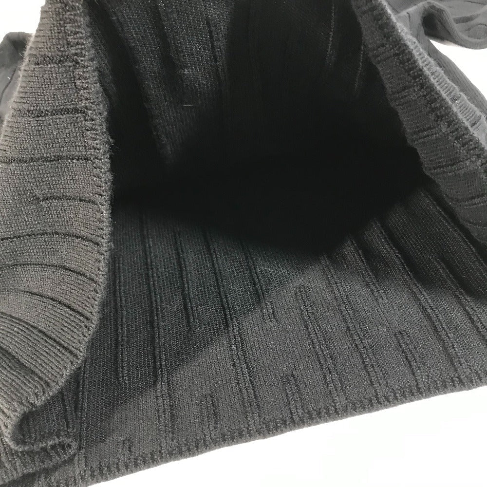 HERMES sweater Wool, Silk, Cashmere black Turtleneck Long Sleeve Apparel stripe mens L  d