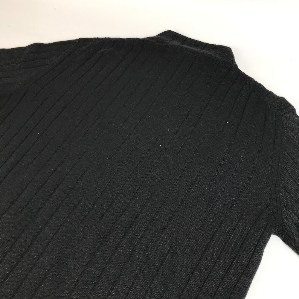 HERMES sweater Wool, Silk, Cashmere black Turtleneck Long Sleeve Apparel stripe mens L  d