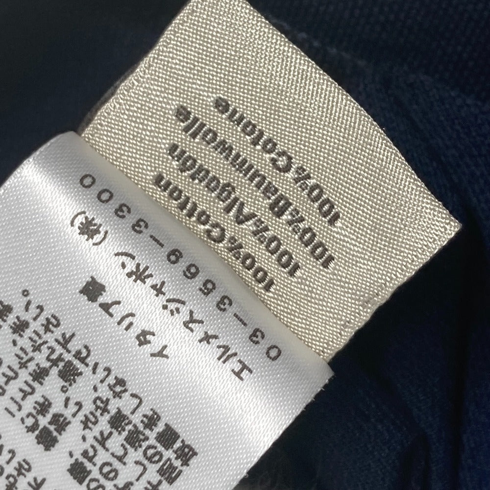 HERMES Short sleeve T-shirt cotton Navy pocket logo mens M  d