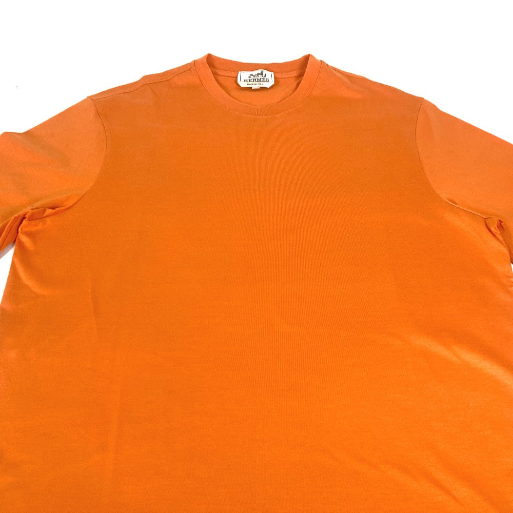 HERMES Short sleeve T-shirt cotton Orange logo mens M  d