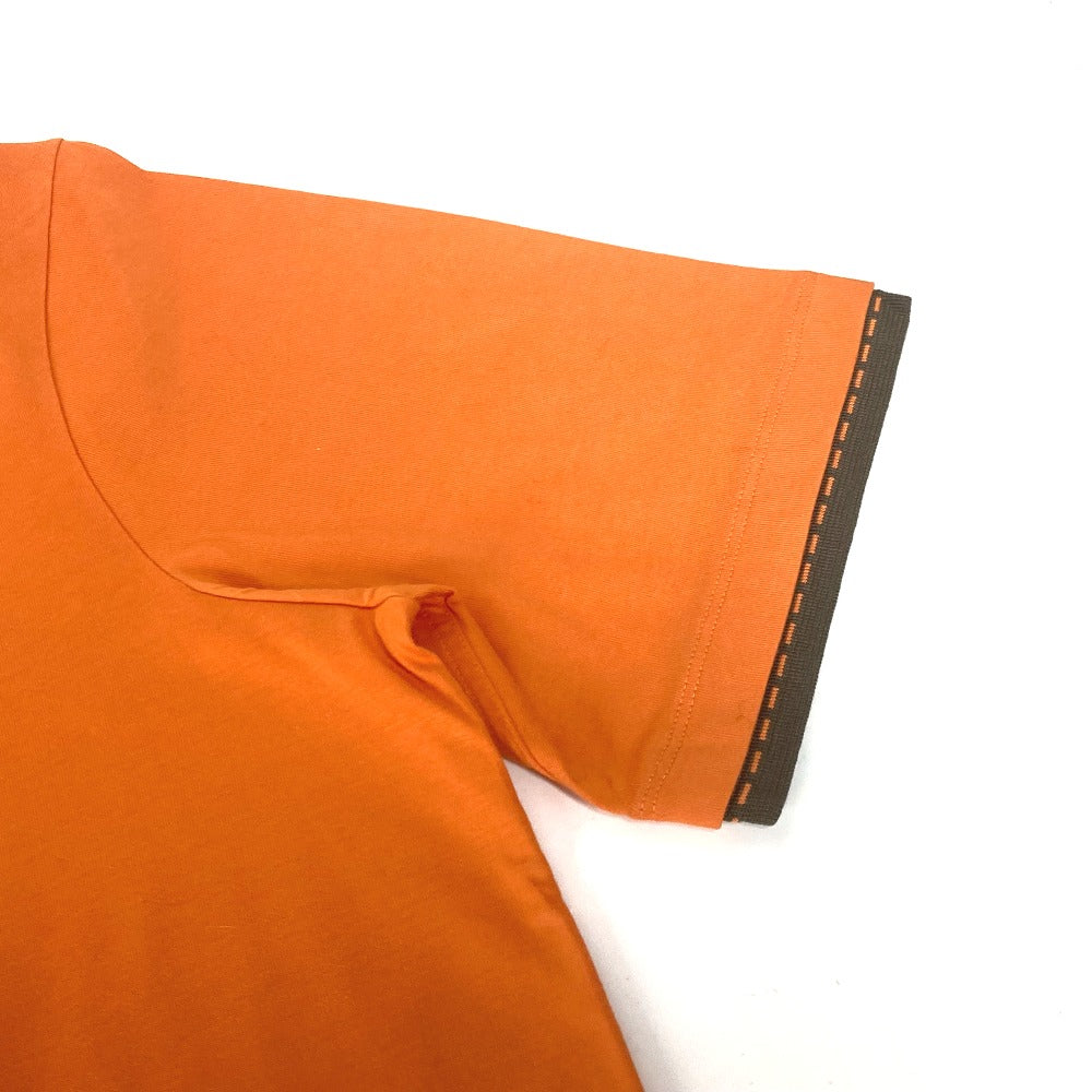 HERMES Short sleeve T-shirt cotton Orange logo mens M  d