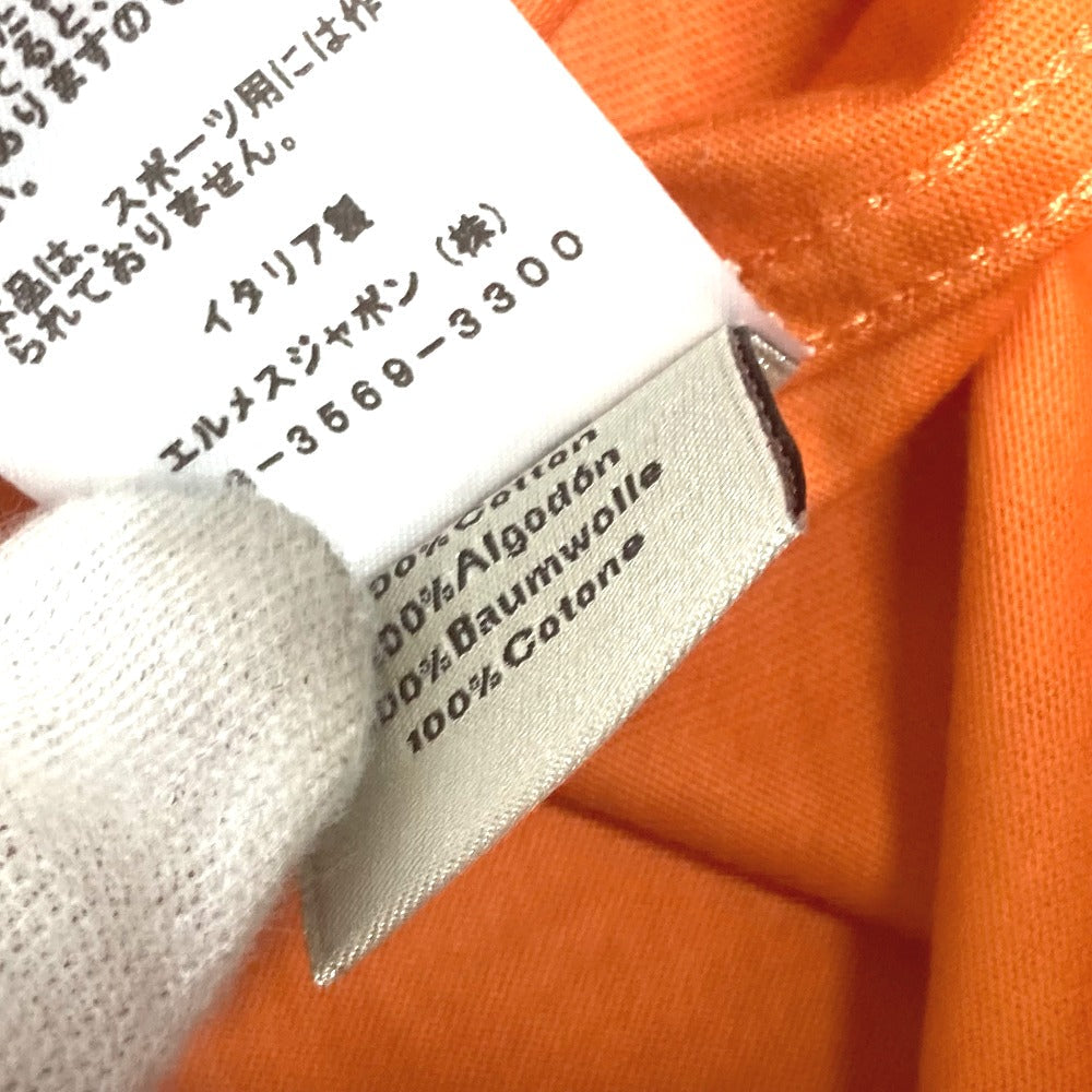 HERMES Short sleeve T-shirt cotton Orange logo mens M  d