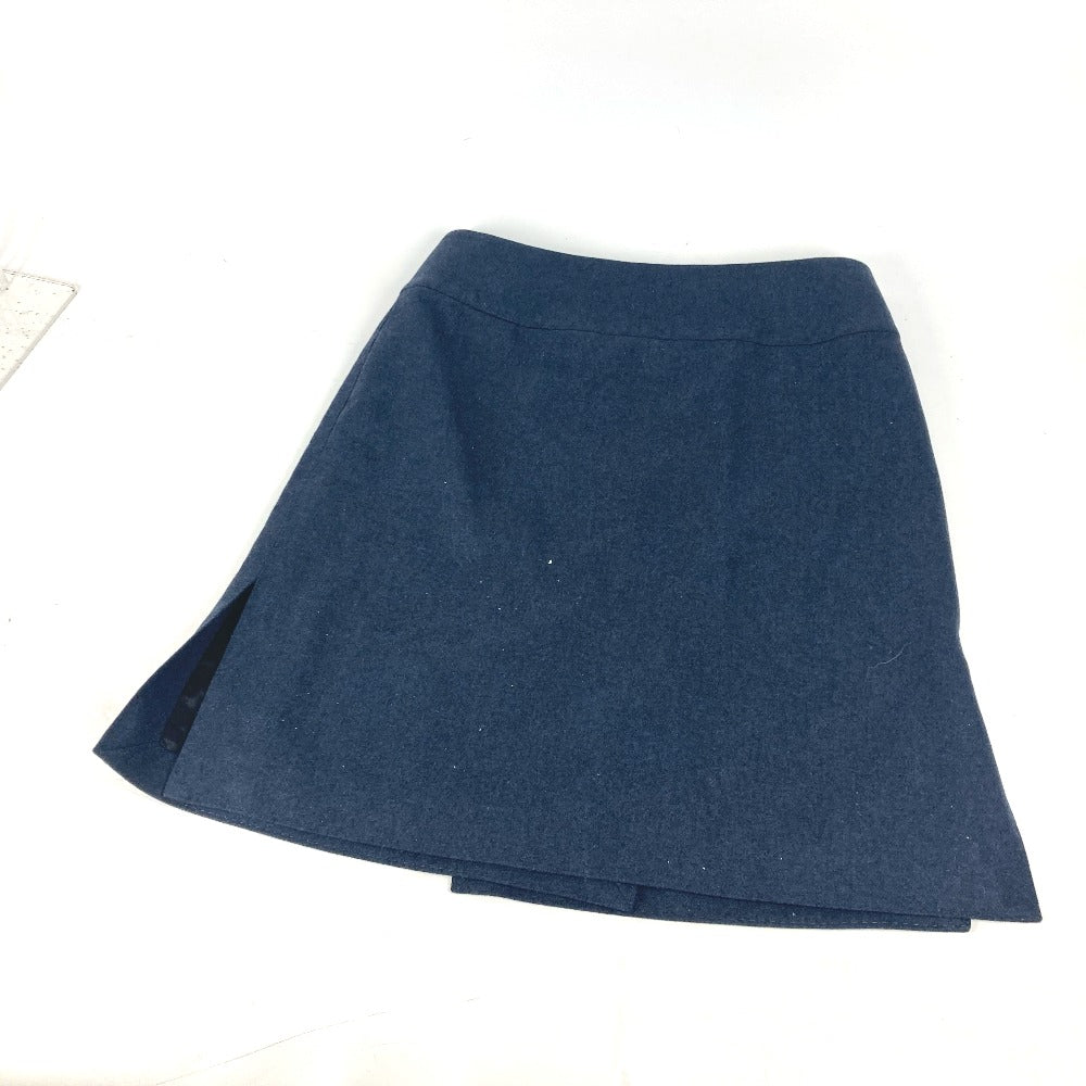 HERMES skirt wool Navy Plain Women 34  d