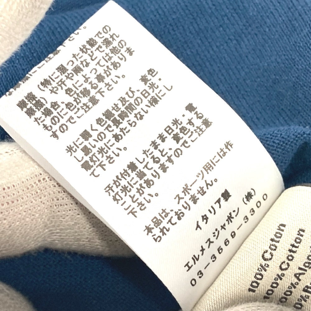 HERMES Short sleeve T-shirt cotton blue By color logo mens S  d
