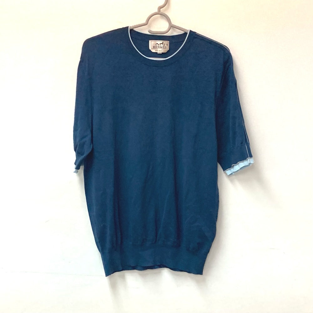 HERMES Short sleeve T-shirt cotton blue By color logo mens S  d