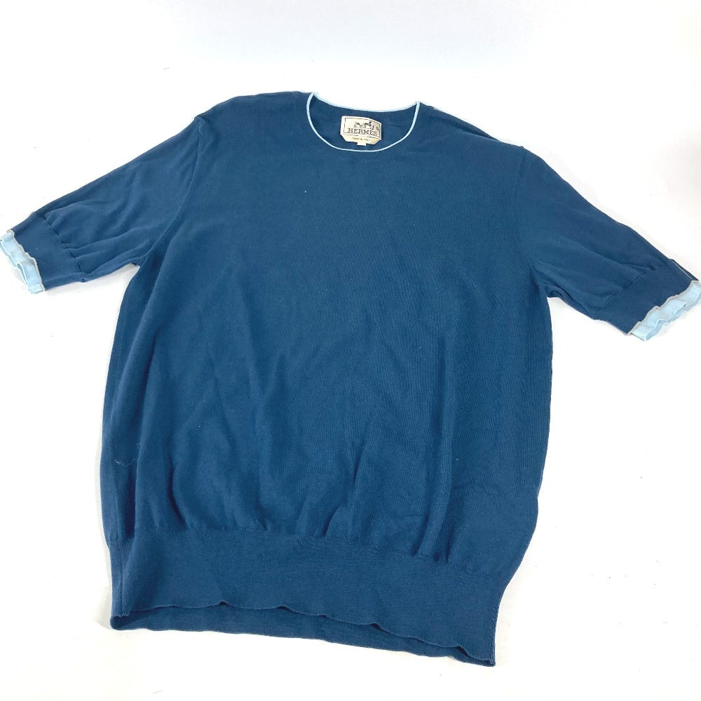 HERMES Short sleeve T-shirt cotton blue By color logo mens S  d