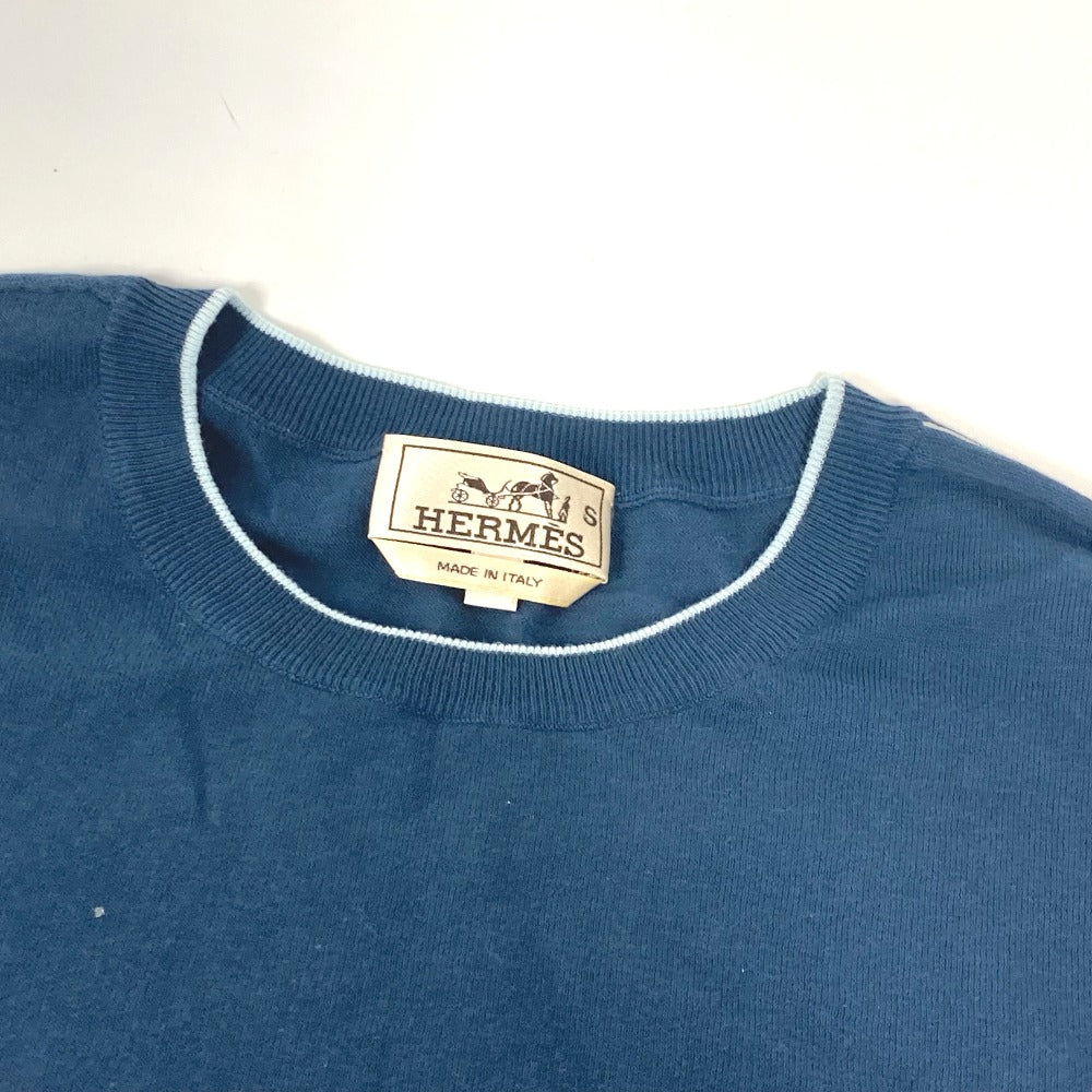 HERMES Short sleeve T-shirt cotton blue By color logo mens S  d