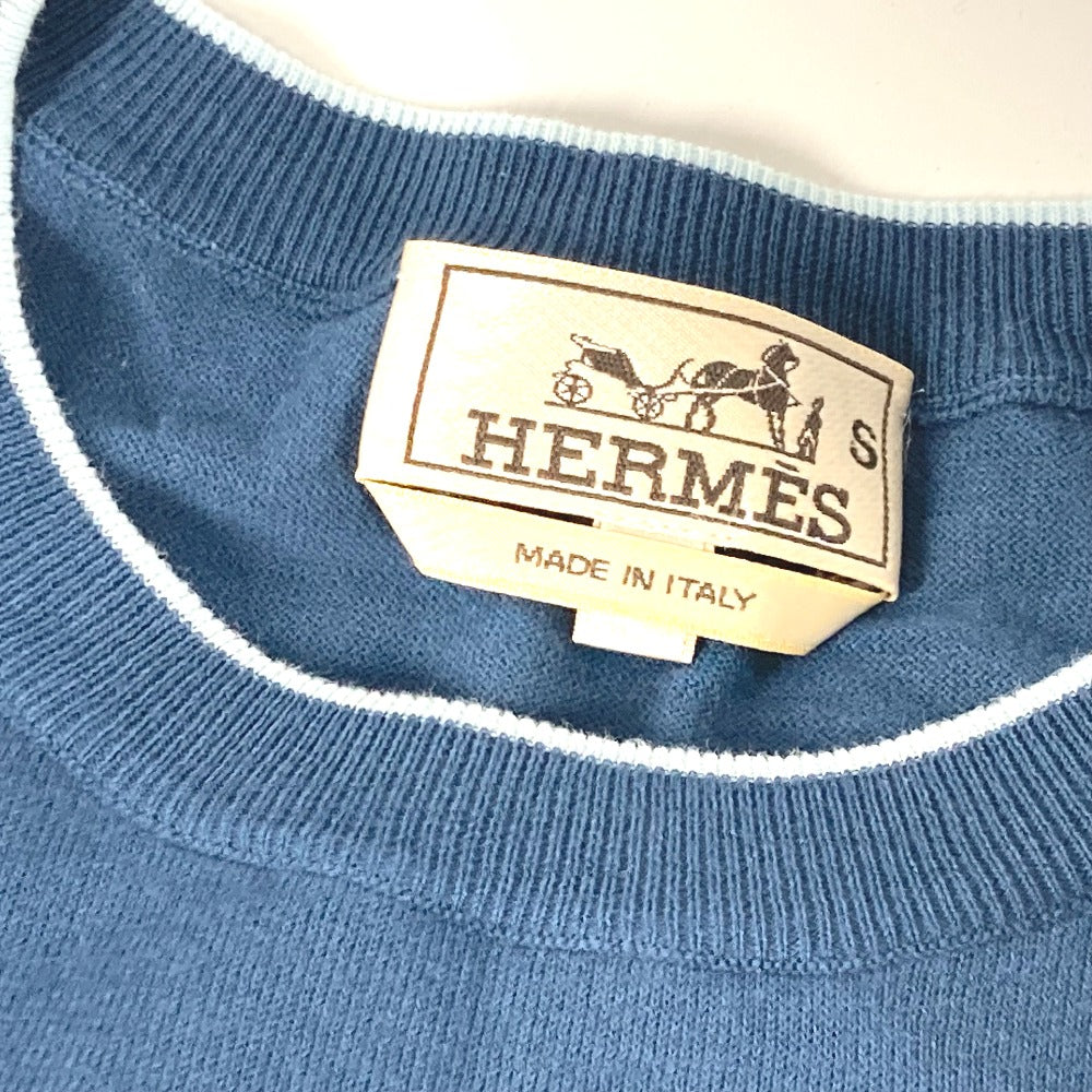 HERMES Short sleeve T-shirt cotton blue By color logo mens S  d