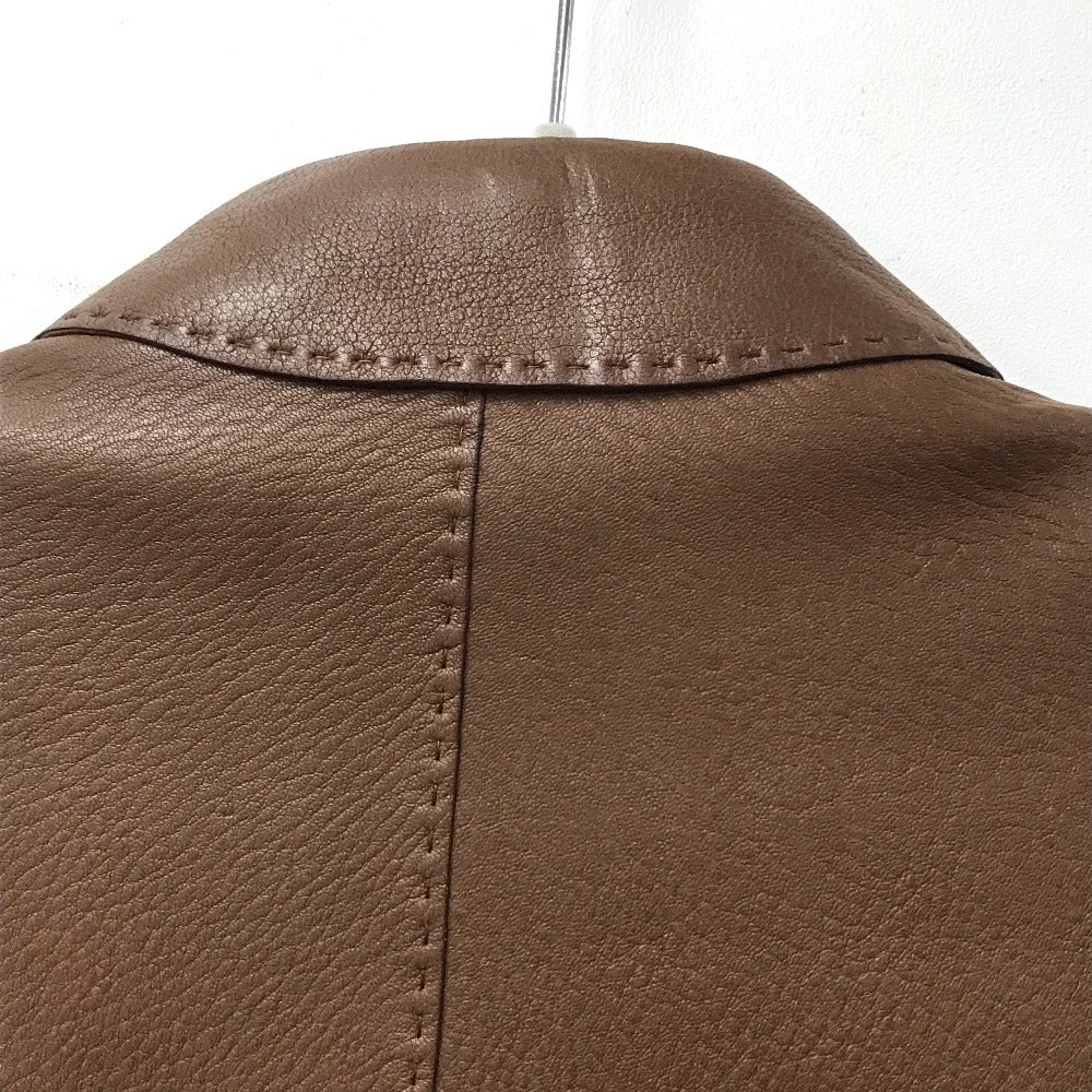 HERMES Blouson leather Brown Limited to 5 bottles worldwide apparel Women 38  d