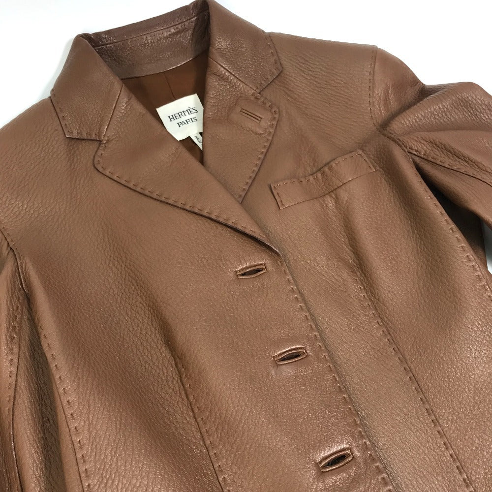 HERMES Blouson leather Brown Limited to 5 bottles worldwide apparel Women 38  d