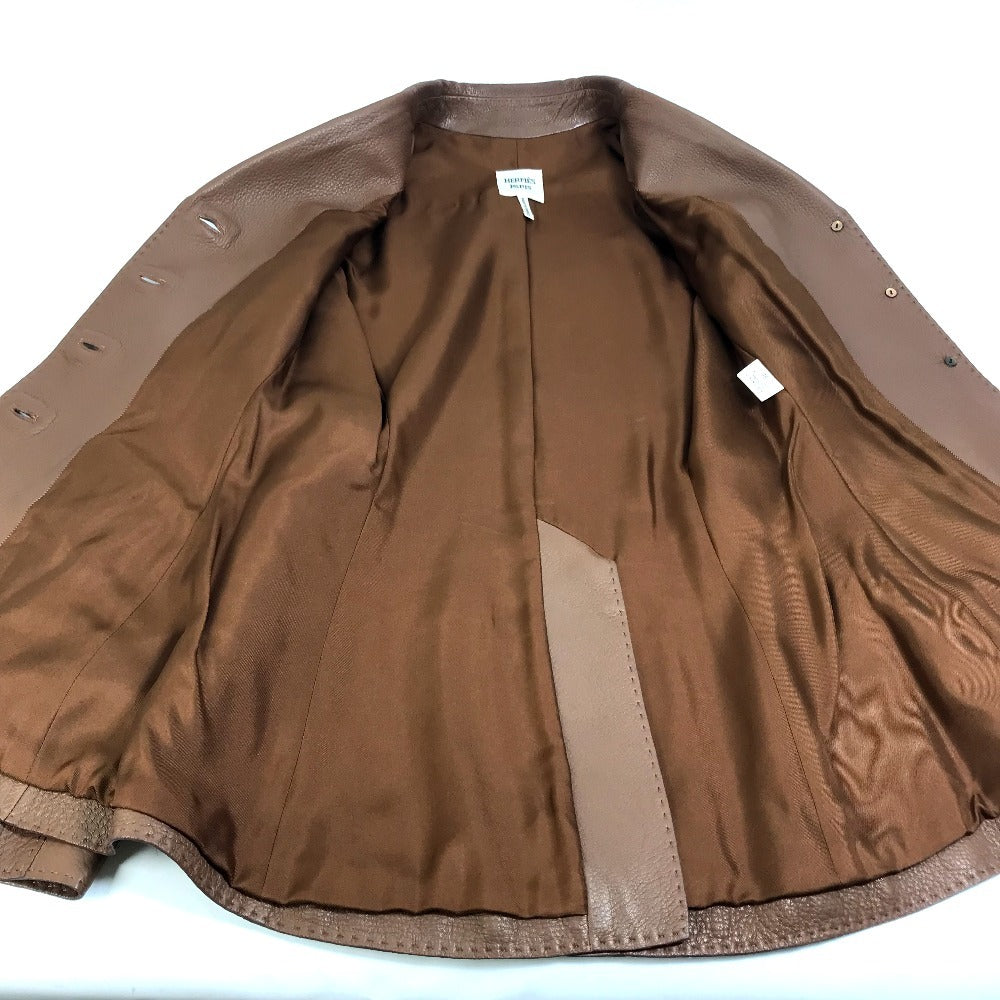 HERMES Blouson leather Brown Limited to 5 bottles worldwide apparel Women 38  d