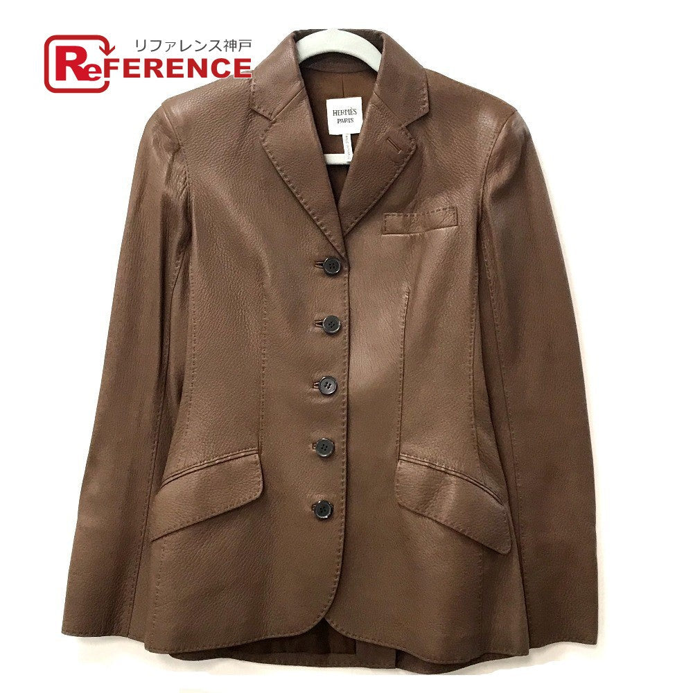 HERMES Blouson leather Brown Limited to 5 bottles worldwide apparel Women 38  d