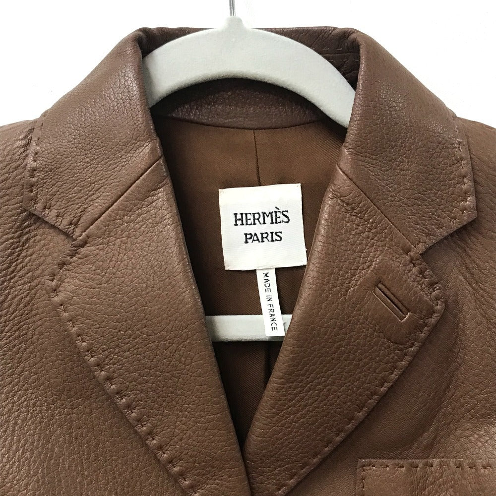 HERMES Blouson leather Brown Limited to 5 bottles worldwide apparel Women 38  d