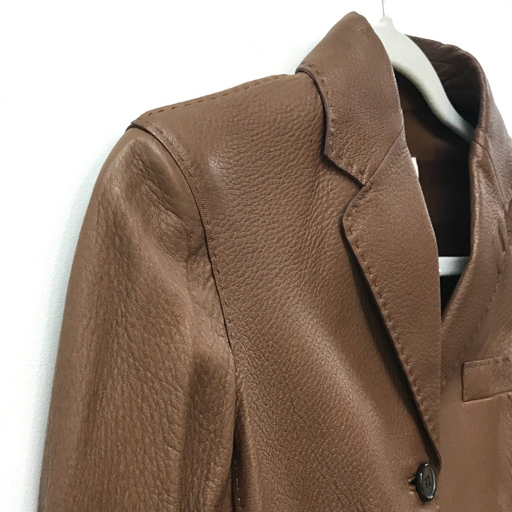 HERMES Blouson leather Brown Limited to 5 bottles worldwide apparel Women 38  d