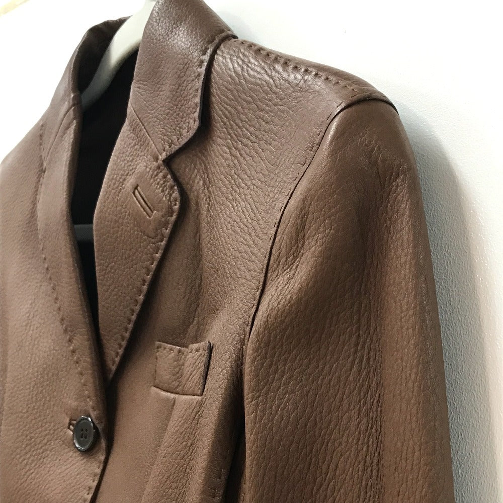 HERMES Blouson leather Brown Limited to 5 bottles worldwide apparel Women 38  d