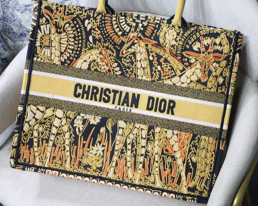 Top Quality Large Book Tote Yellow Multicolor, For Women, Womens Handbags 16.5in/42cm CD