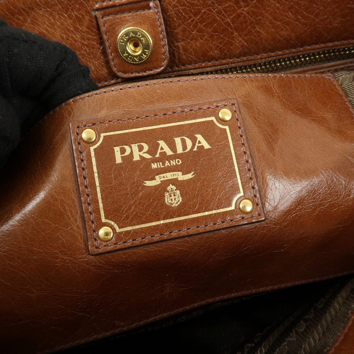 PRADA Leather 2Way Bag Shoulder Bag Hand Bag Brown  d