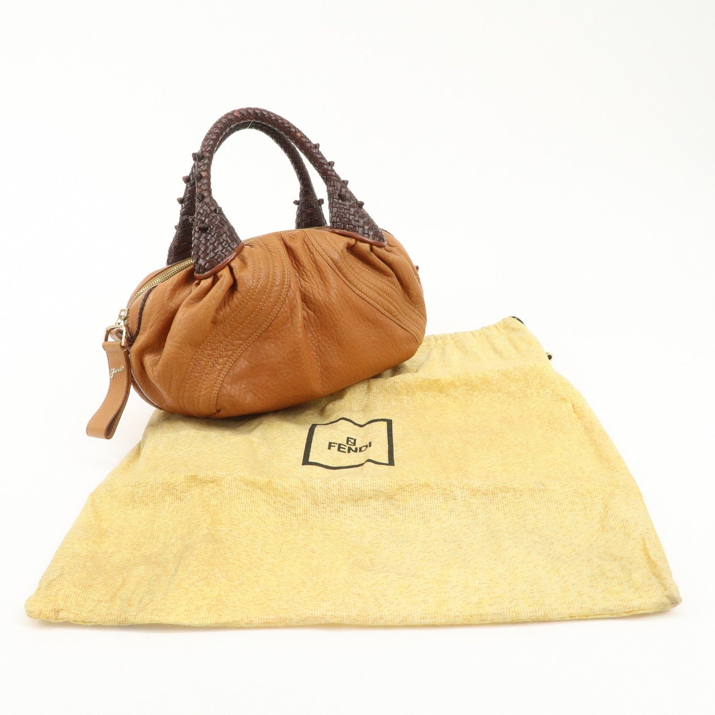 FENDI Leather Mini Spy Bag Hand Bag Brown Dark Brown 8BL078  d