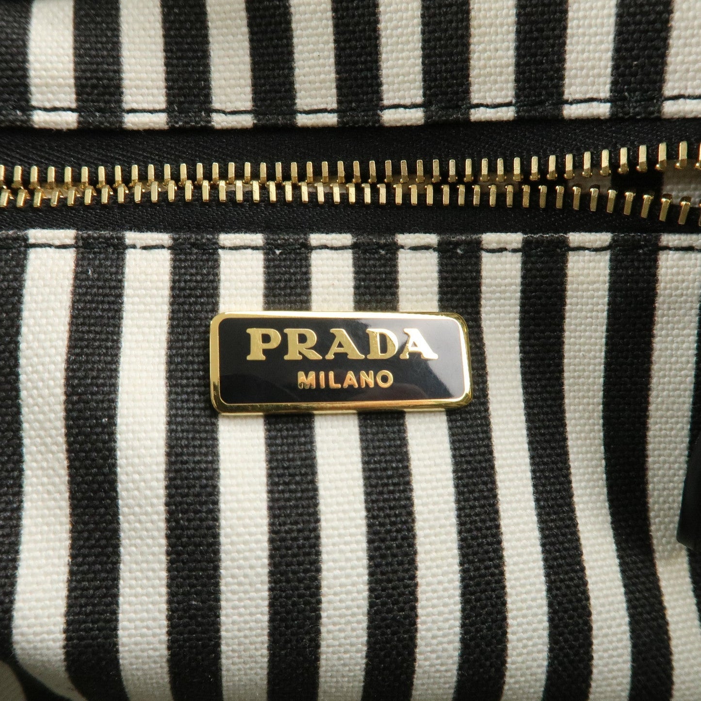 PRADA Canvas Pouch Cosmetic Pouch Black  d