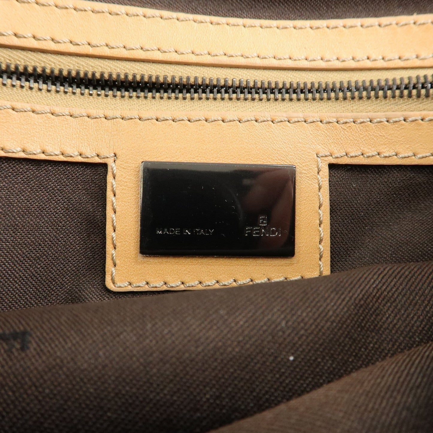 FENDI Zucchino Canvas Leather Small Boston Hand Bag Brown 8BN004  d