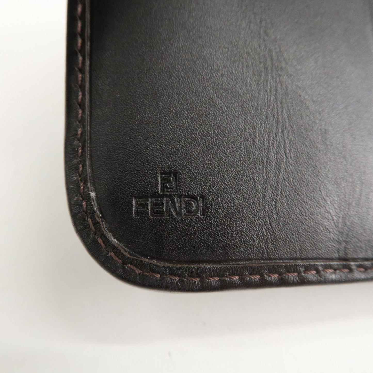 FENDI Zucchino Canvas Leather Zippy Around Bi-fold Wallet  d