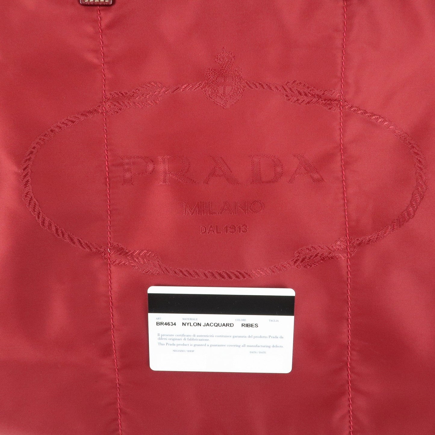 PRADA Logo Nylon Leather Tote Bag Shoulder Bag Dark Red BR4634  d