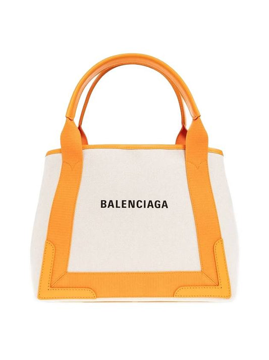 Luxury Balenciaga Trending 2025 Cabas Logo Canvas Small Tote Bag Dark Orange