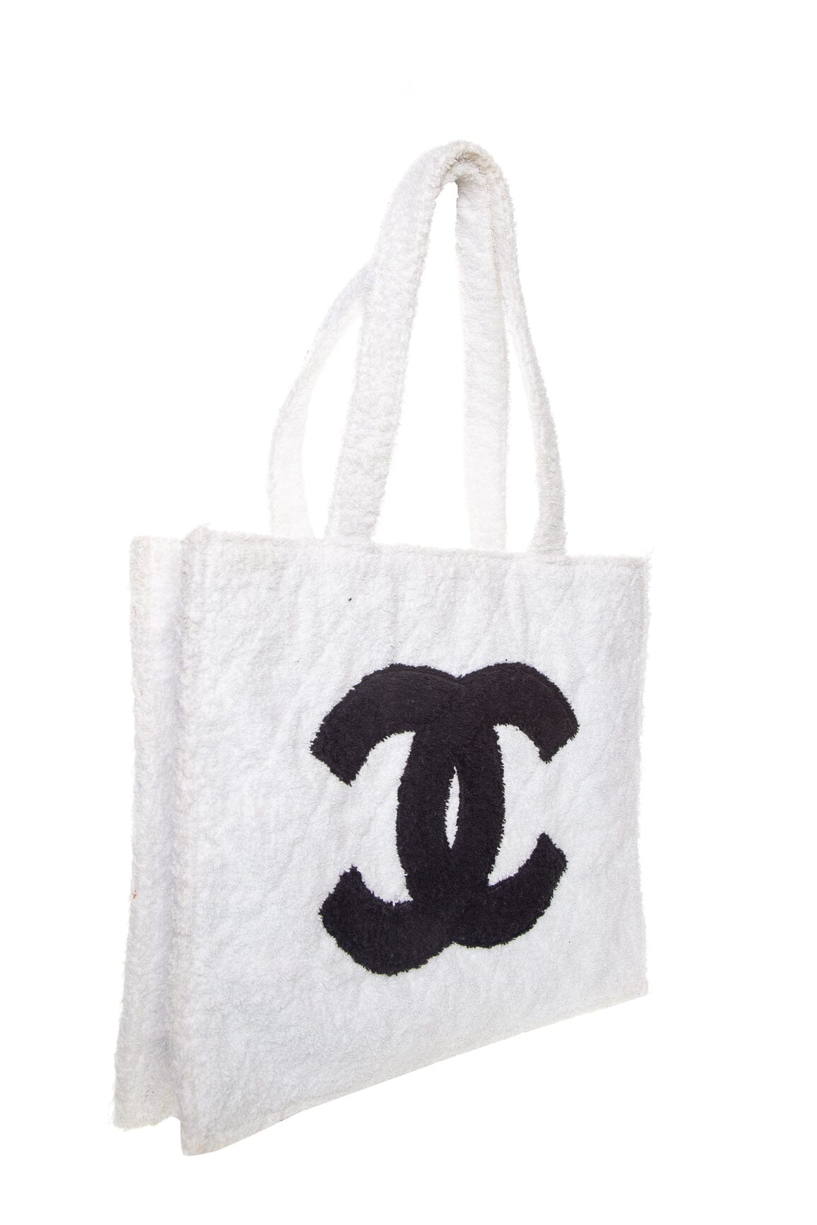 Chanel   1989/91 Black/White CC Terry Cloth Tote