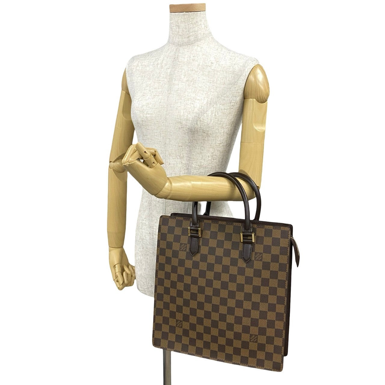 LOUIS VUITTON Handbag Leather, PVC Brown Damier Venice PM Women  d