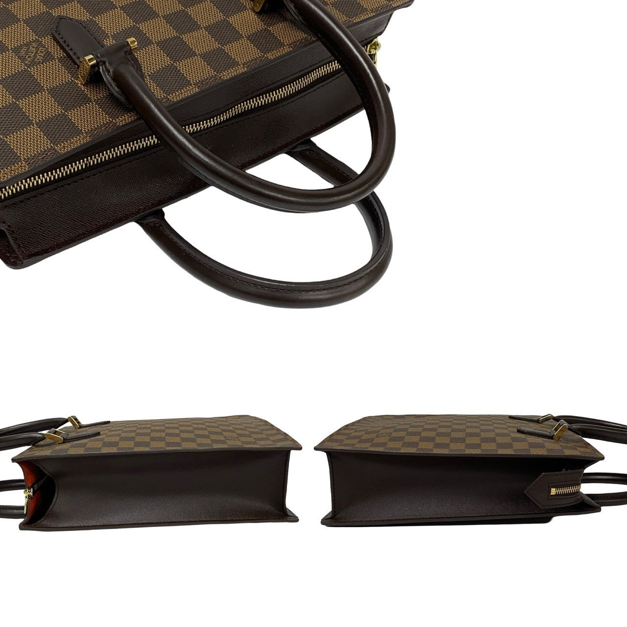 LOUIS VUITTON Handbag Leather, PVC Brown Damier Venice PM Women  d