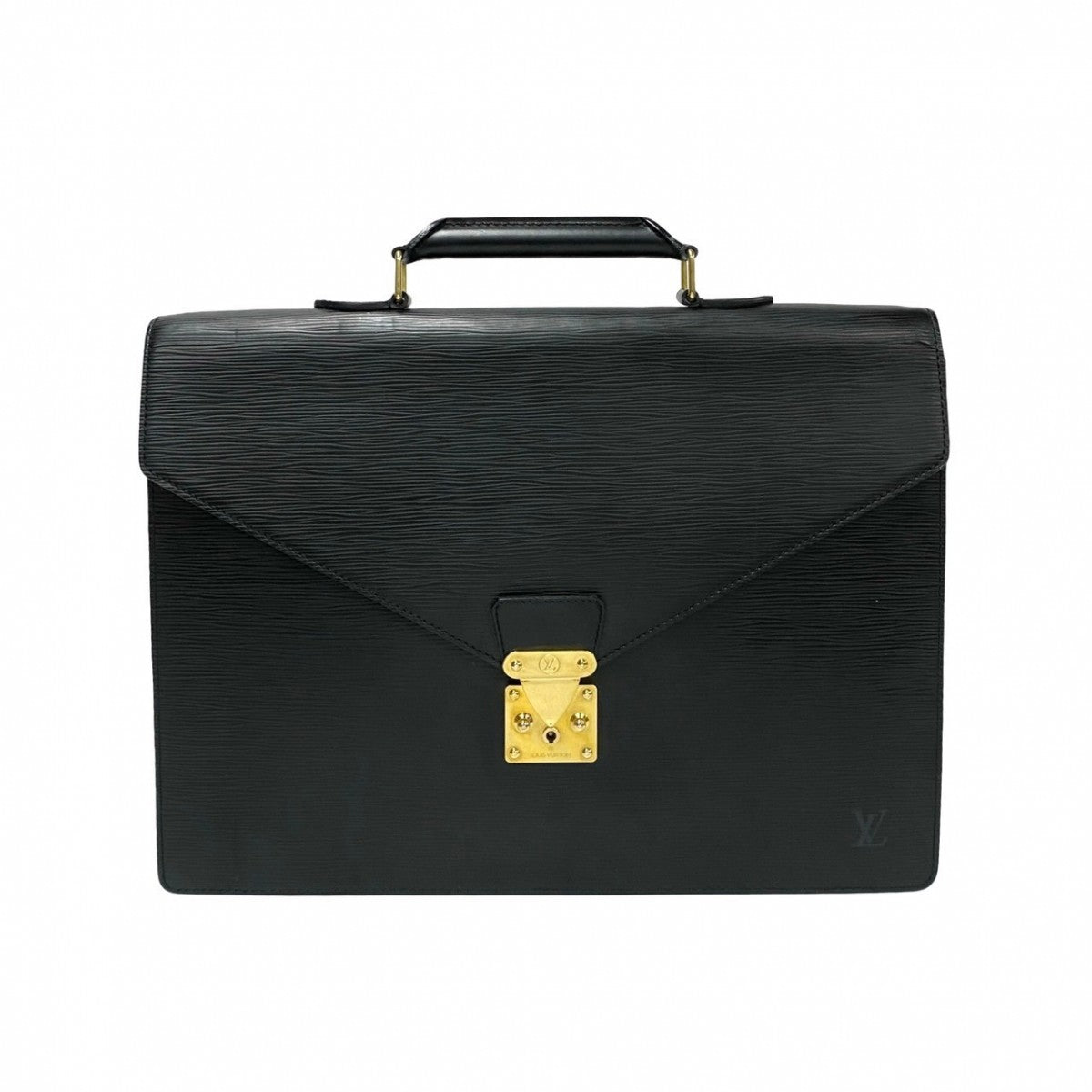 LOUIS VUITTON Business bag leather black Epi Serviette Ambassador mens  d